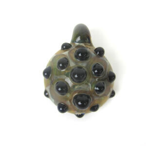 Art Glass Pendant Spotted Black Hand Made Subconscious Design Prehistoric Theme